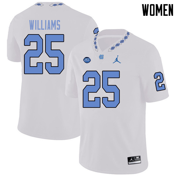 Jordan Brand Women #25 Javonte Williams North Carolina Tar Heels College Football Jerseys Sale-White